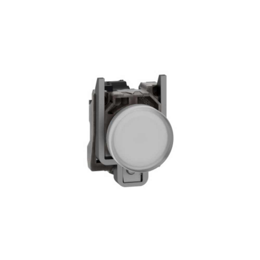 Schneider Electric Harmony XB4 Pilot Light Metal White Ø22 Plain Lens with Integral LED 230-240V AC XB4BVM1