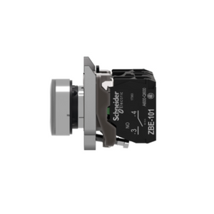 Schneider Electric Harmony XB4 Illuminated Push Button Metal Flush White Ø22 Spring Return 24V AC/DC 1 NO + 1 NC XB4BW31B5