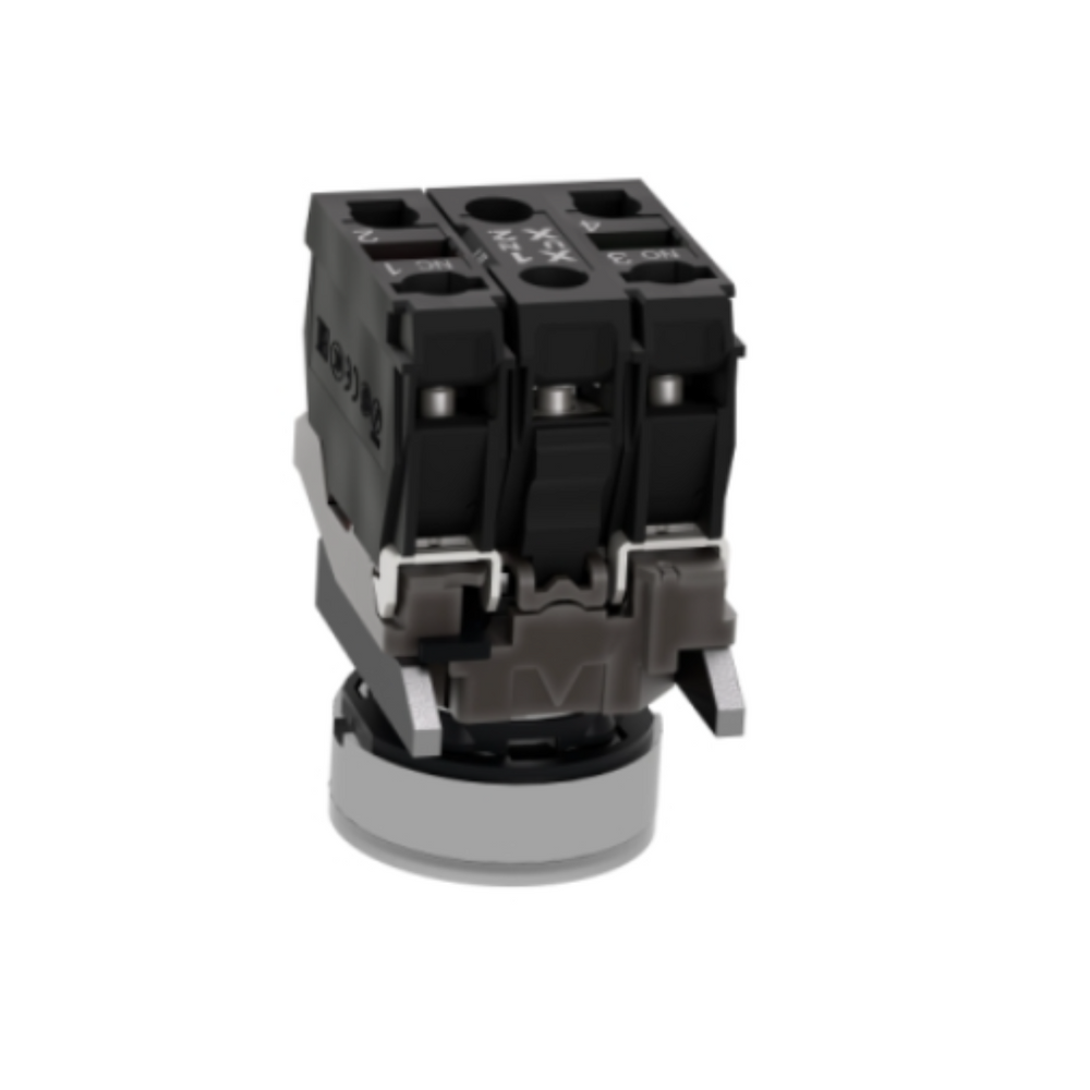 Schneider Electric Harmony XB4 Illuminated Push Button Metal Flush White Ø22 Spring Return 24V AC/DC 1 NO + 1 NC XB4BW31B5