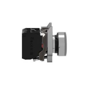 Schneider Electric Harmony XB4 Illuminated Push Button Metal Flush White Ø22 Spring Return 24V AC/DC 1 NO + 1 NC XB4BW31B5