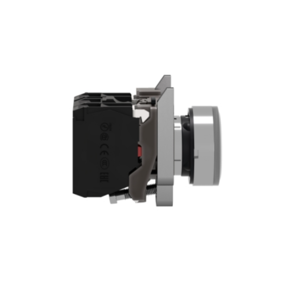 Schneider Electric Harmony XB4 Illuminated Push Button Metal Flush White Ø22 Spring Return 24V AC/DC 1 NO + 1 NC XB4BW31B5