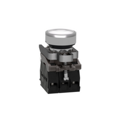 Schneider Electric Harmony XB4 Illuminated Push Button Metal Flush White Ø22 Spring Return 230-240V AC 1 NO + 1 NC XB4BW31M5 - Slide 3