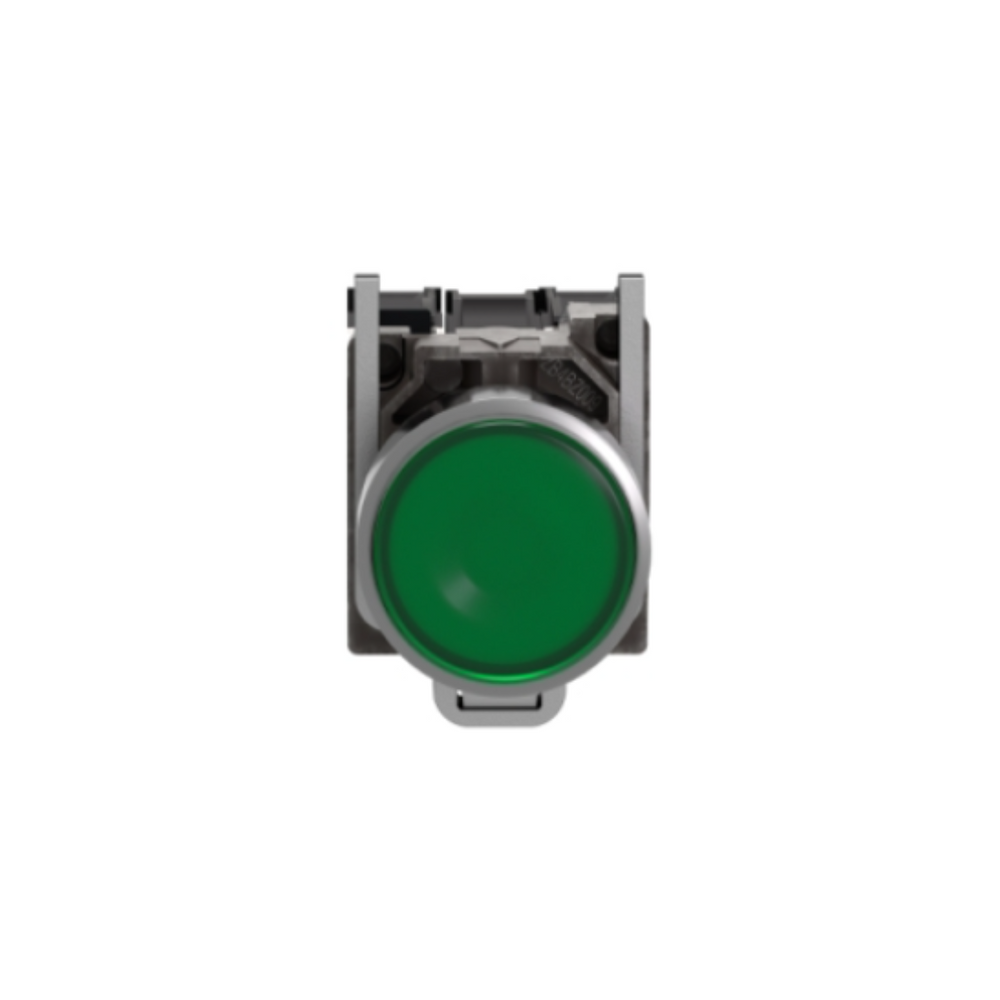 Schneider Electric Harmony XB4 Illuminated Push Button Metal Flush Green Ø22 Spring Return 1 NO + 1 NC 24V AC/DC XB4BW33B5
