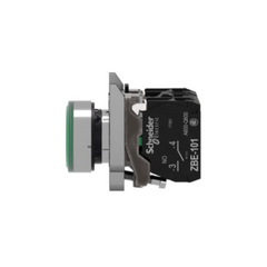Schneider Electric Harmony XB4 Illuminated Push Button Metal Flush Green Ø22 Spring Return 1 NO + 1 NC 24V AC/DC XB4BW33B5 - Slide 4