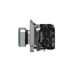 Schneider Electric Harmony XB4 Illuminated Push Button Metal Flush Green Ø22 Spring Return 230-240V AC 1 NO + 1 NC XB4BW33M5 - Slide 3