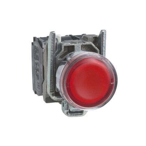 Schneider Electric Harmony XB4 Illuminated Push Button Metal Flush Red Ø22 Spring Return <= 250V 1 NO + 1 NC XB4BW3465