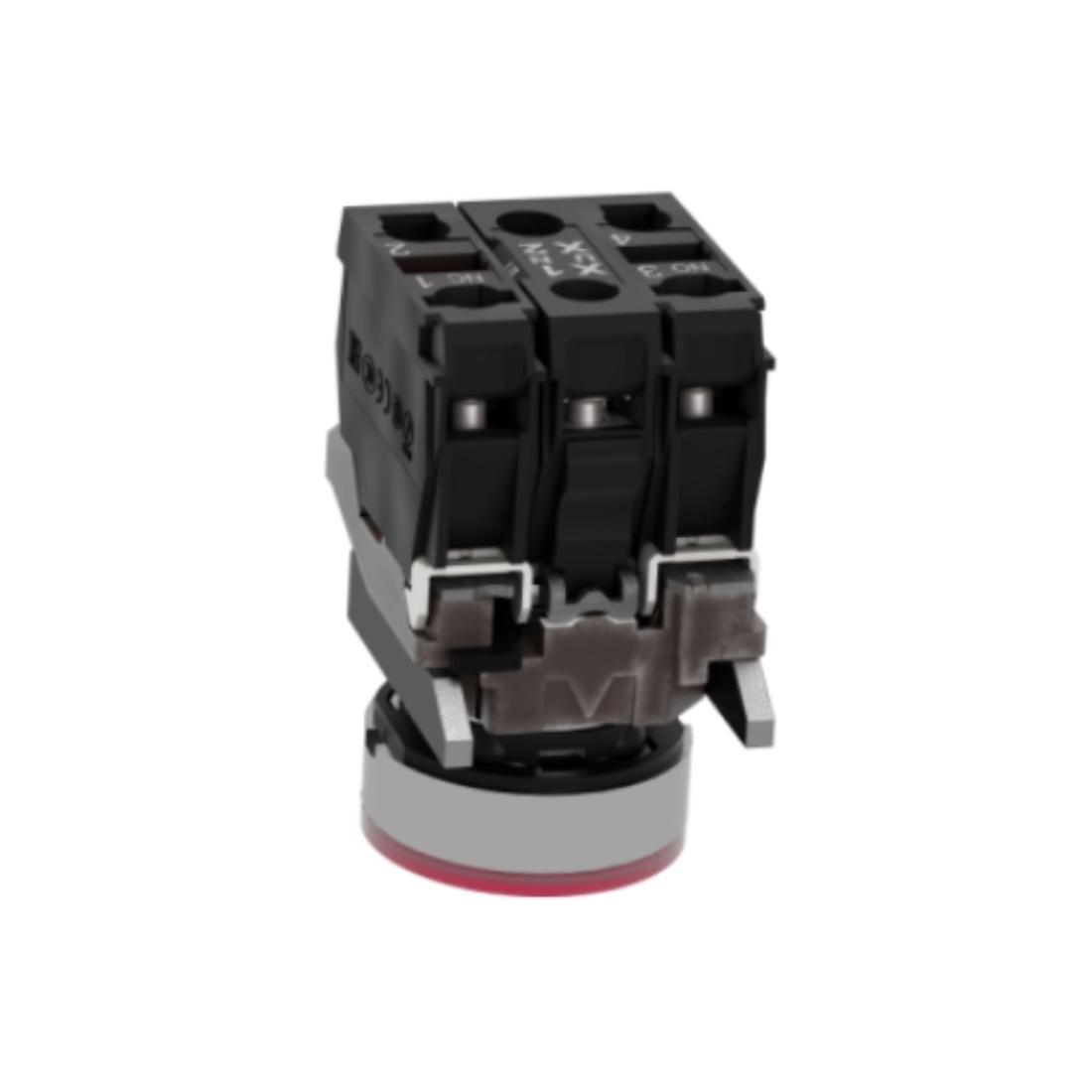 Schneider Electric Harmony XB4 Illuminated Push Button Metal Flush Red Ø22 Spring Return 1 NO + 1 NC 24V AC/DC XB4BW34B5