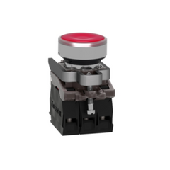 Schneider Electric Harmony XB4 Illuminated Push Button Metal Flush Red Ø22 Spring Return 1 NO + 1 NC 24V AC/DC XB4BW34B5 - Slide 5