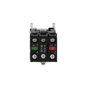 Schneider Electric Harmony XB4 Illuminated Push Button Metal Flush Orange Ø22 Spring Return 230-240V AC 1 NO + 1 NC XB4BW35M5