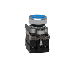Schneider Electric Harmony XB4 Illuminated Push Button Metal Flush Blue Ø22 Spring Return 1 NO + 1 NC 24 V AC/DC XB4BW36B5 - Slide 5