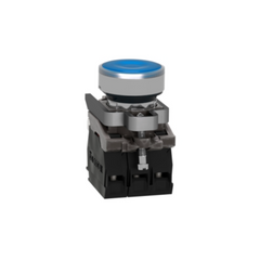Schneider Electric Harmony XB4 Illuminated Push Button Metal Flush Blue Ø22 Spring Return 110-120V AC 1 NO + 1 NC XB4BW36G5 - Slide 3