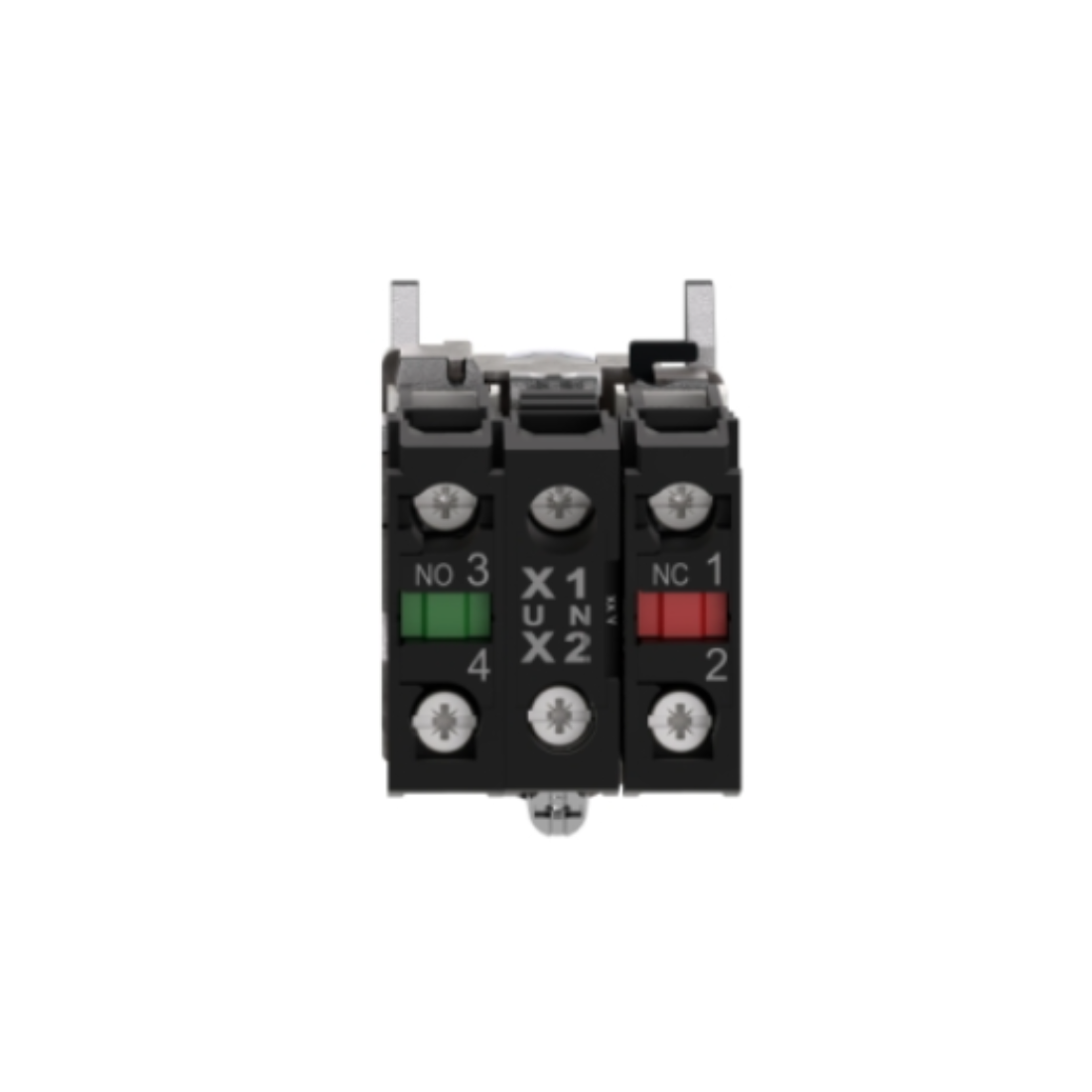 Schneider Electric Harmony XB4 Illuminated Push Button Metal Flush Blue Ø22 Spring Return 230-240V AC 1 NO + 1 NC XB4BW36M5