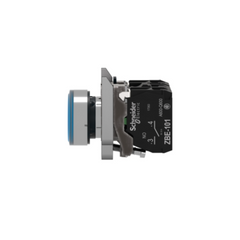 Schneider Electric Harmony XB4 Illuminated Push Button Metal Flush Blue Ø22 Spring Return 230-240V AC 1 NO + 1 NC XB4BW36M5 - Slide 3