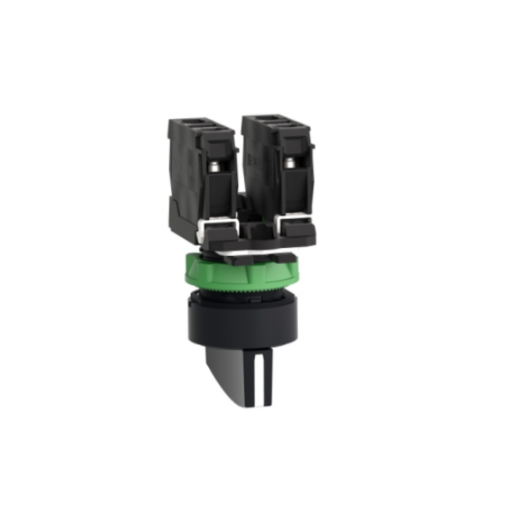 Schneider Electric Harmony XB5 Selector Switch Plastic Black Ø22 Long Handle 3 Positions Stay Put 2 NO XB5AJ33