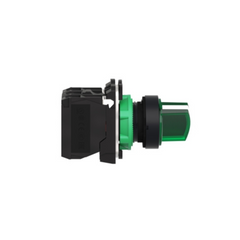 Schneider Electric Harmony XB5 Illuminated Selector Switch Plastic Green Ø22 2 Positions Stay Put 230-240V AC 1 NO + 1 NC XB5AK123M5 - Slide 3