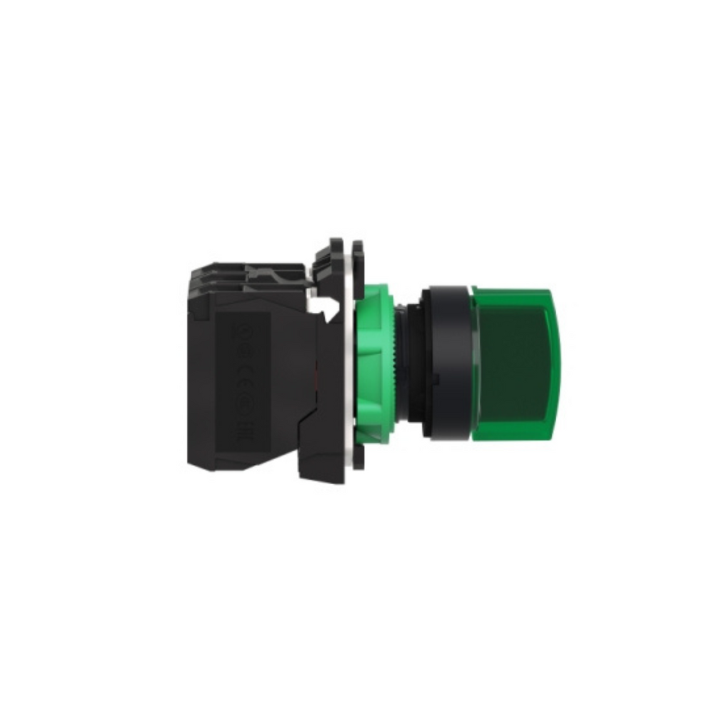 Schneider Electric Green Complete Illuminated Selector Switch Ø22, 3 Position 1NO + 1NC 24V XB5AK133B5