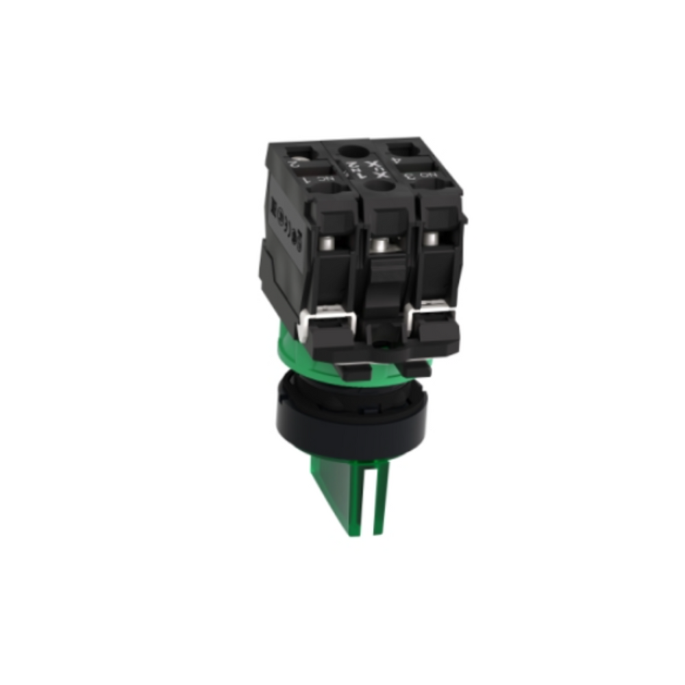 Schneider Electric Green Complete Illuminated Selector Switch Ø22, 3 Position 1NO + 1NC 24V XB5AK133B5