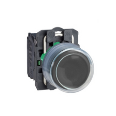 Schneider Electric Push Button Plastic Projecting Black Ø22 Spring Return Booted Unmarked 1 NO XB5AP21 - Slide 1