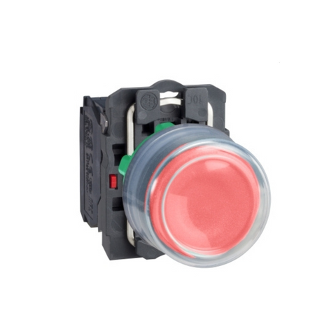 Schneider Electric Harmony XB5 Push Button Plastic Projecting Red Ø22 Spring Return Booted Unmarked 1 NO XB5AP42