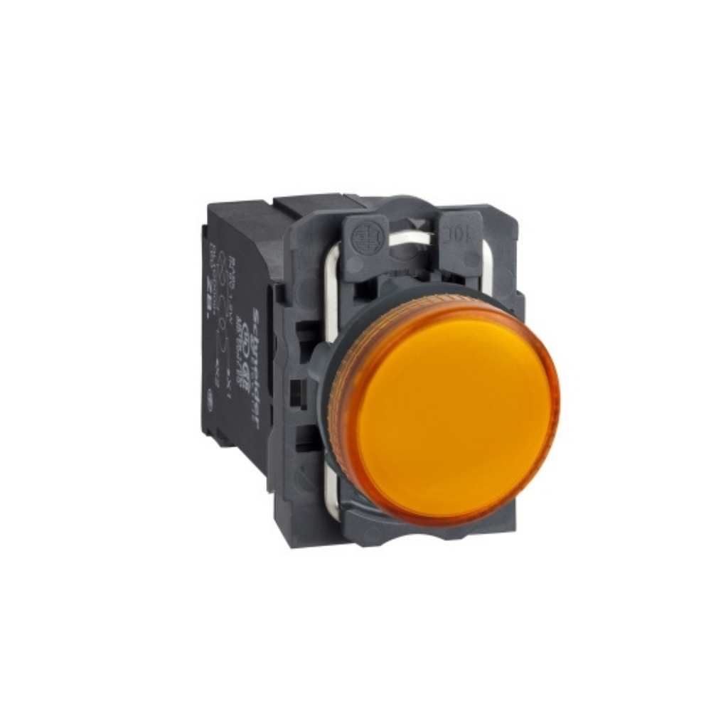 Schneider Electric Harmony XB5 Orange Complete Pilot Light Ø22 Plain Lens with BA9s Bulb 220-240V XB5AV45