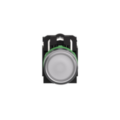 Schneider Electric Harmony XB5 Illuminated Push Button Plastic Flush White 22mm Universal LED Plain Lens 1NO + 1NC 110-120V AC XB5AW31G5 - Slide 2