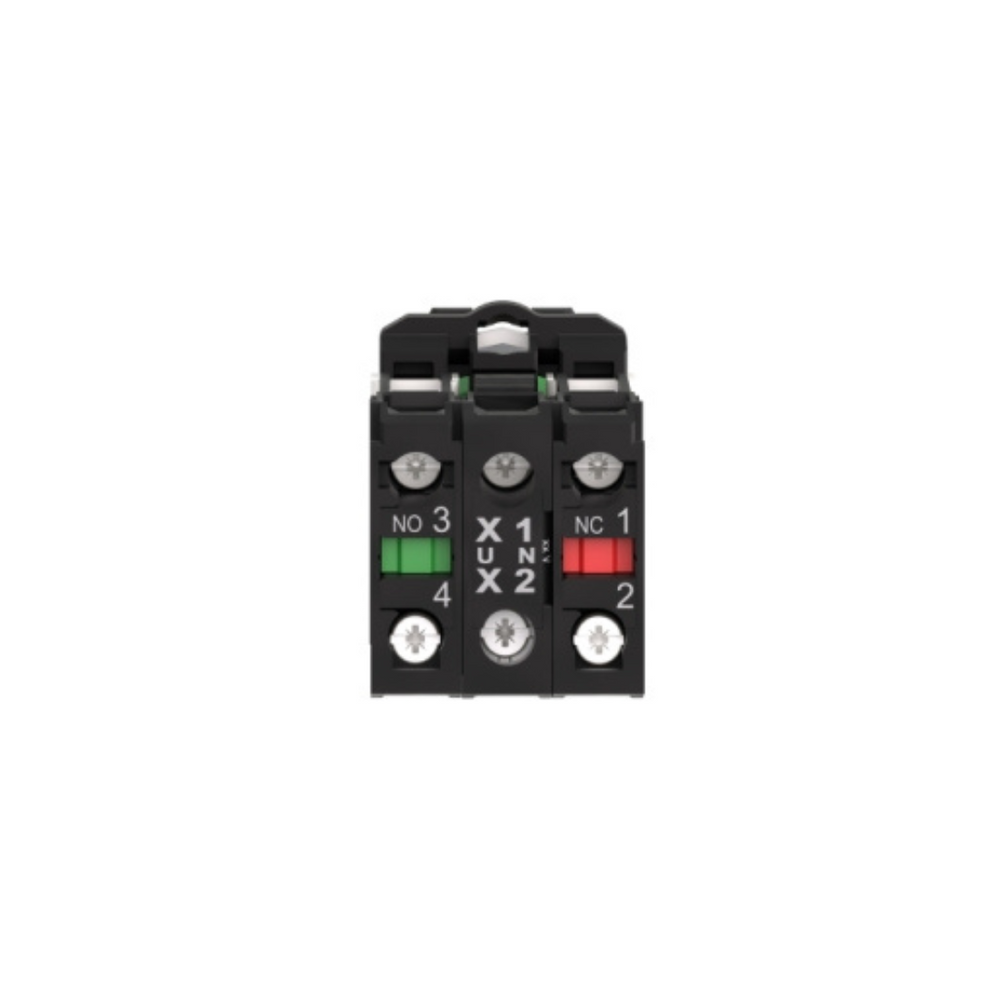 Schneider Electric Harmony XB5 Illuminated Push Button Plastic Flush White Ø22 Spring Return 230-240V AC 1 NO + 1 NC XB5AW31M5