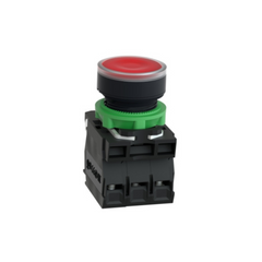 Schneider Electric Harmony XB5 Illuminated Push Button Plastic Flush Red Ø22 Plain Lens for BA9s Bulb Spring Return <= 250V 1 NO + 1 NC XB5AW3465 - Slide 4