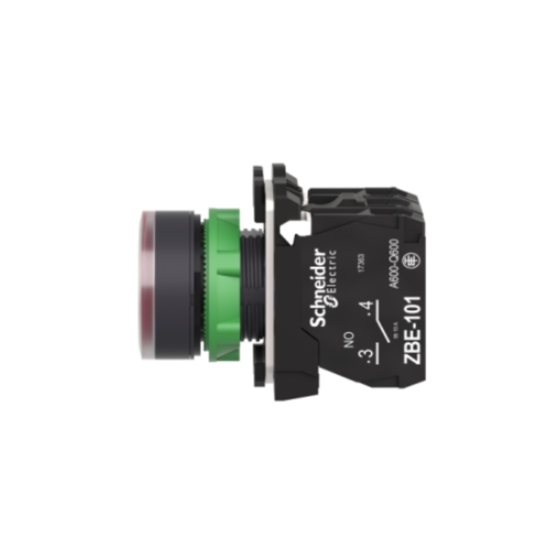 Schneider Electric Harmony XB5 Illuminated Push Button Plastic Flush Red Ø22 Spring Return 110-120V AC 1 NO + 1 NC XB5AW34G5