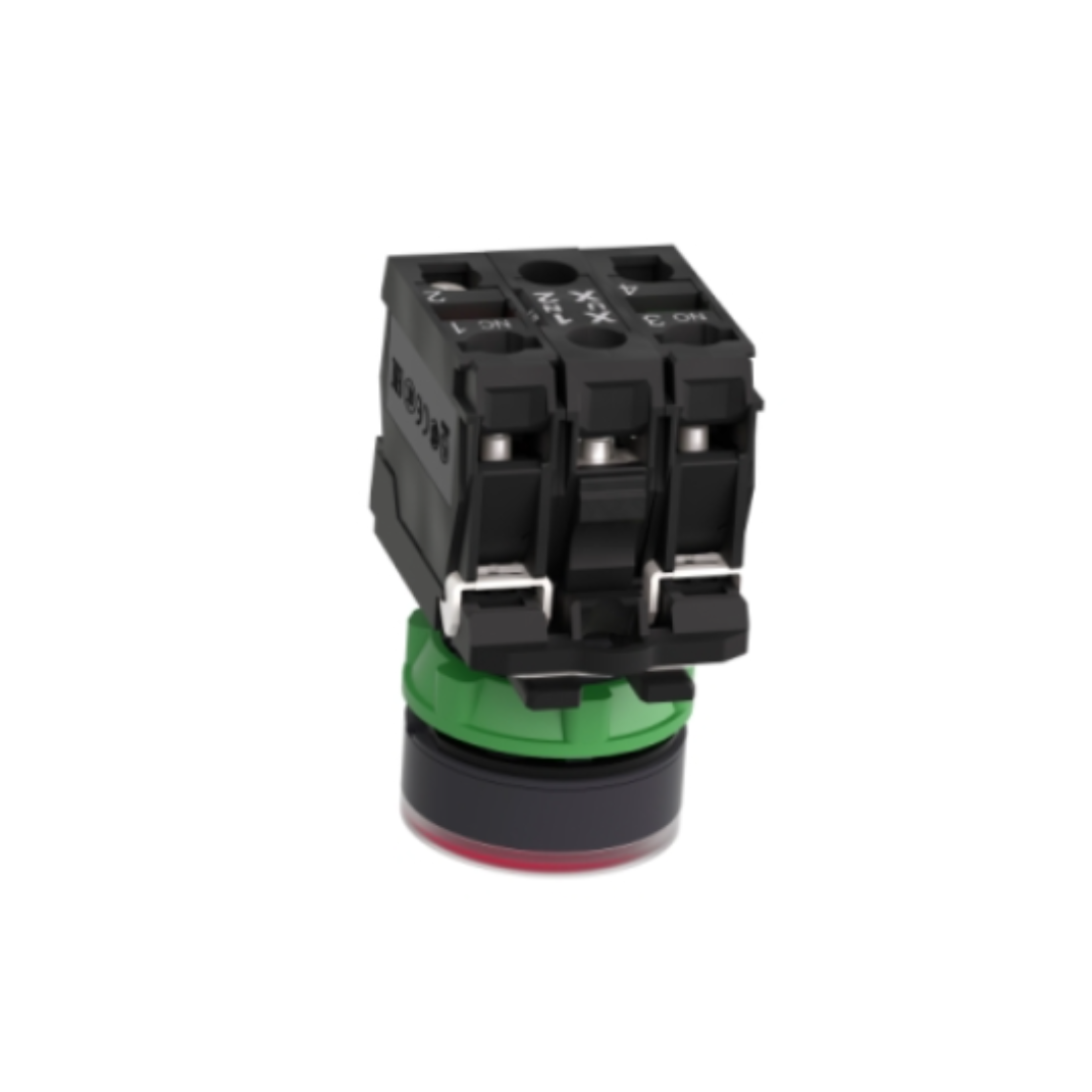 Schneider Electric Harmony XB5 Illuminated Push Button Plastic Flush Red Ø22 Spring Return 110-120V AC 1 NO + 1 NC XB5AW34G5