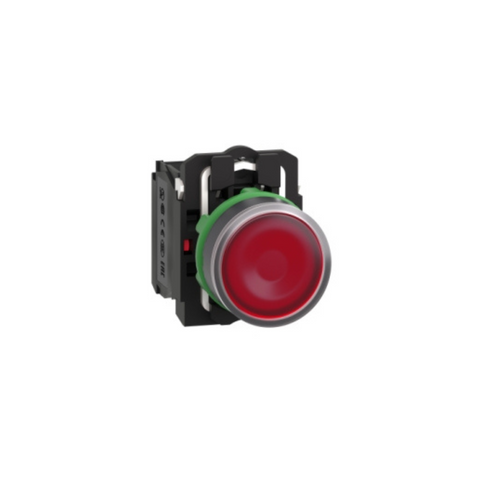 Schneider Electric Harmony XB5 Illuminated Push Button Plastic Flush Red Ø22 Spring Return 110-120V AC 1 NO + 1 NC XB5AW34G5