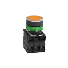 Schneider Electric Harmony XB5 Illuminated Push Button Plastic Flush Orange Ø22 Spring Return 24V AC/DC 1 NO + 1 NC XB5AW35B5 - Slide 4