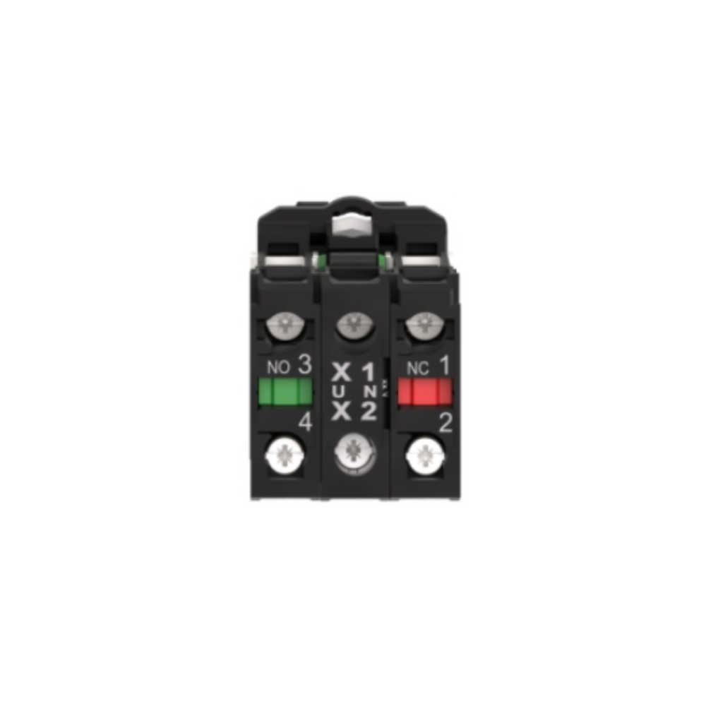 Schneider Electric Illuminated Push Button Plastic Flush Orange Ø22 Spring Return 110-120V AC 1 NO + 1 NC XB5AW35G5