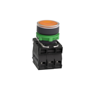 Schneider Electric Illuminated Push Button Plastic Flush Orange Ø22 Spring Return 110-120V AC 1 NO + 1 NC XB5AW35G5