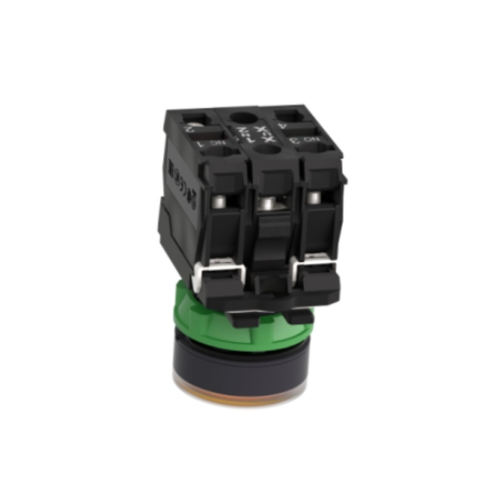 Schneider Electric Illuminated Push Button Plastic Flush Orange Ø22 Spring Return 110-120V AC 1 NO + 1 NC XB5AW35G5