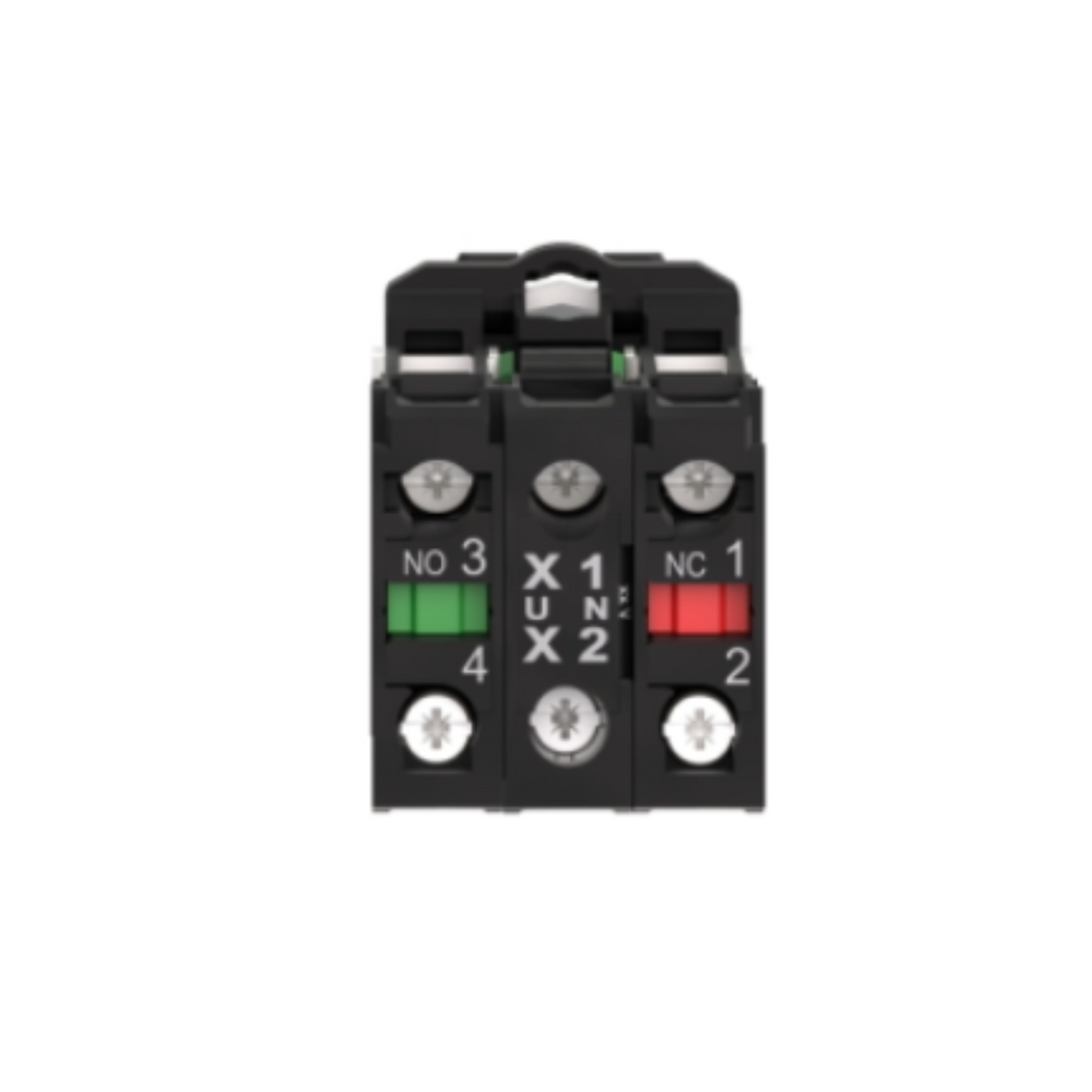 Schneider Electric Illuminated Push Button Plastic Flush Blue Ø22 Spring Return 230-240V AC 1 NO + 1 NC XB5AW36M5