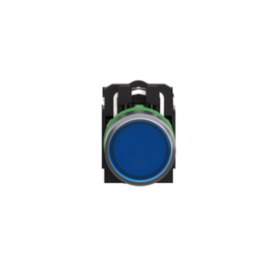 Schneider Electric Illuminated Push Button Plastic Flush Blue Ø22 Spring Return 230-240V AC 1 NO + 1 NC XB5AW36M5