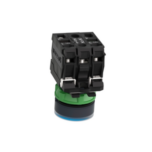 Schneider Electric Illuminated Push Button Plastic Flush Blue Ø22 Spring Return 230-240V AC 1 NO + 1 NC XB5AW36M5