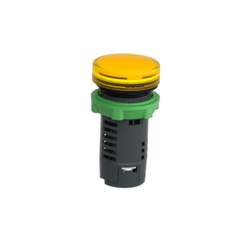 Schneider Electric Harmony XB5 Yellow Monolithic Pilot Light Ø22 Plain Lens with Integral LED 24V XB5EVB8 - Slide 5