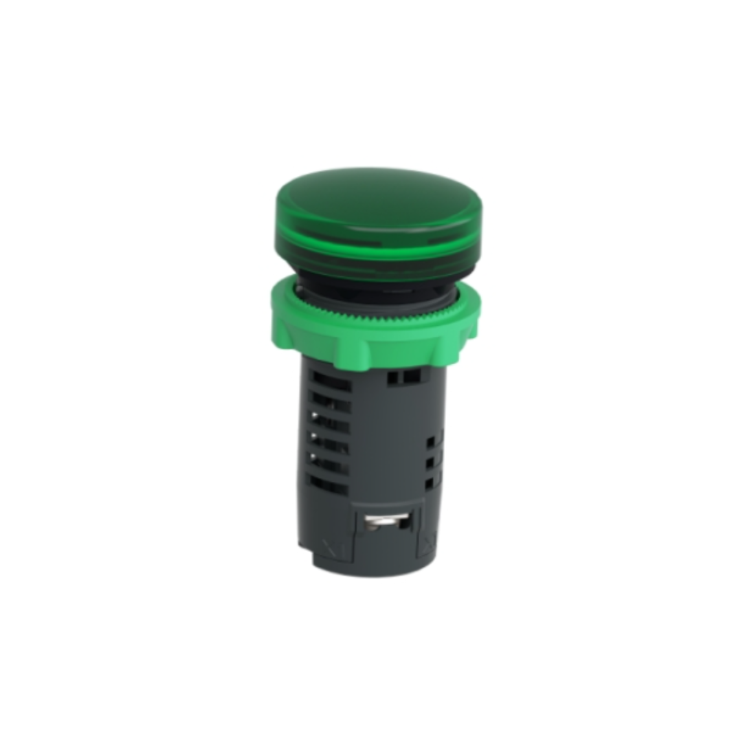Schneider Electric Harmony XB5 Green Monolithic Pilot Light Ø22 Plain Lens with Integral LED 230-240V XB5EVM3