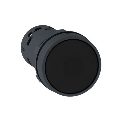 Schneider Electric Harmony XB7 Monolithic Push Button Plastic Black Ø22 Spring Return Unmarked 1 NO + 1 NC XB7NA25