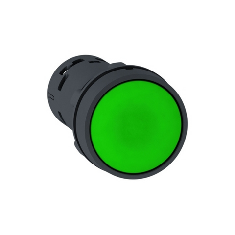Schneider Electric Harmony XB7 Monolithic Push Button Plastic Green Ø22 Spring Return Unmarked 1 NO + 1 NC XB7NA35