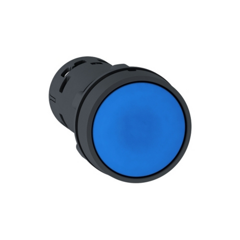 Schneider Electric Harmony XB7 Monolithic Push Button Plastic Blue Ø22 Spring Return Unmarked 1 NO + 1 NC XB7NA65