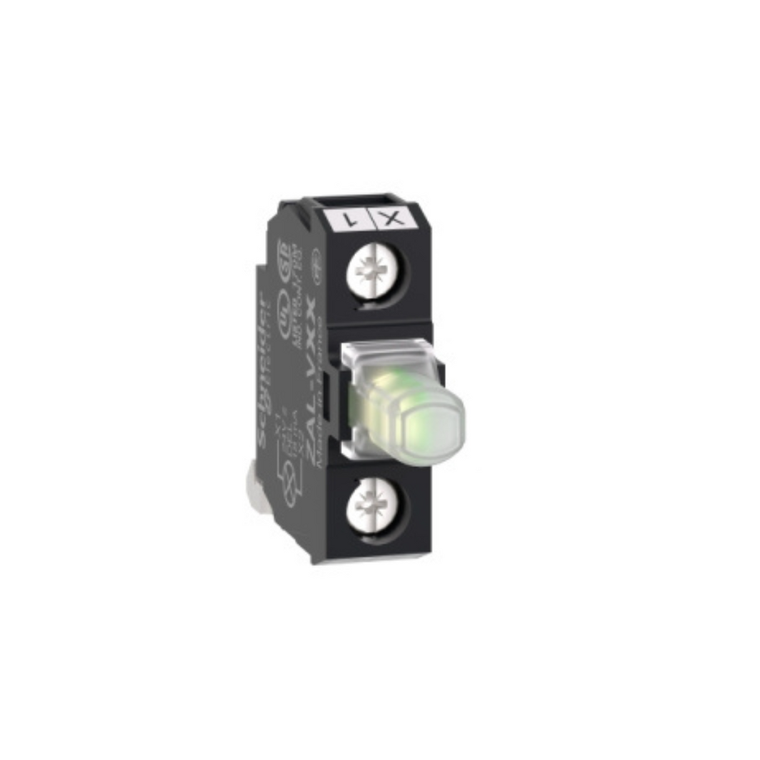 Schneider Electric Harmony XAL White Light Block for Head Ø22 Integral LED 24V Screw Clamp Terminals ZALVB1