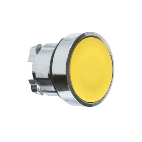Schneider Electric Yellow Flush Illuminated Pushbutton Head Ø22 Spring Return Unmarked ZB4BA5