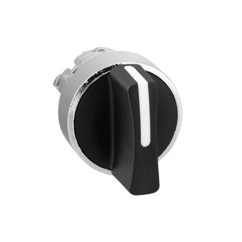 Schneider Electric Harmony XB4 Black Selector Switch Head Ø22 3-Position Spring Return ZB4BD8