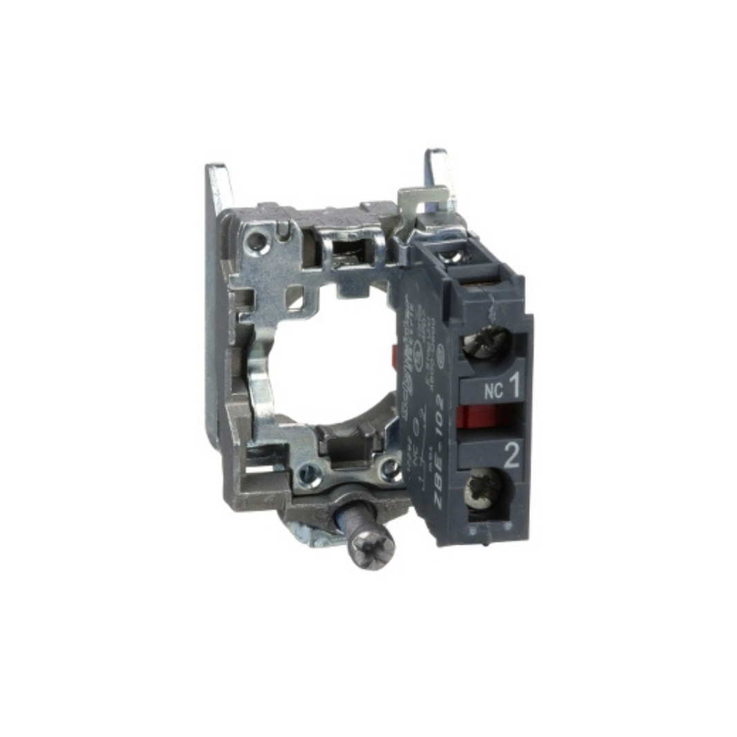 Schneider Electric Harmony XB4 Single Contact Block with Body/Fixing Collar 1NC Screw Clamp Terminal ZB4BZ102