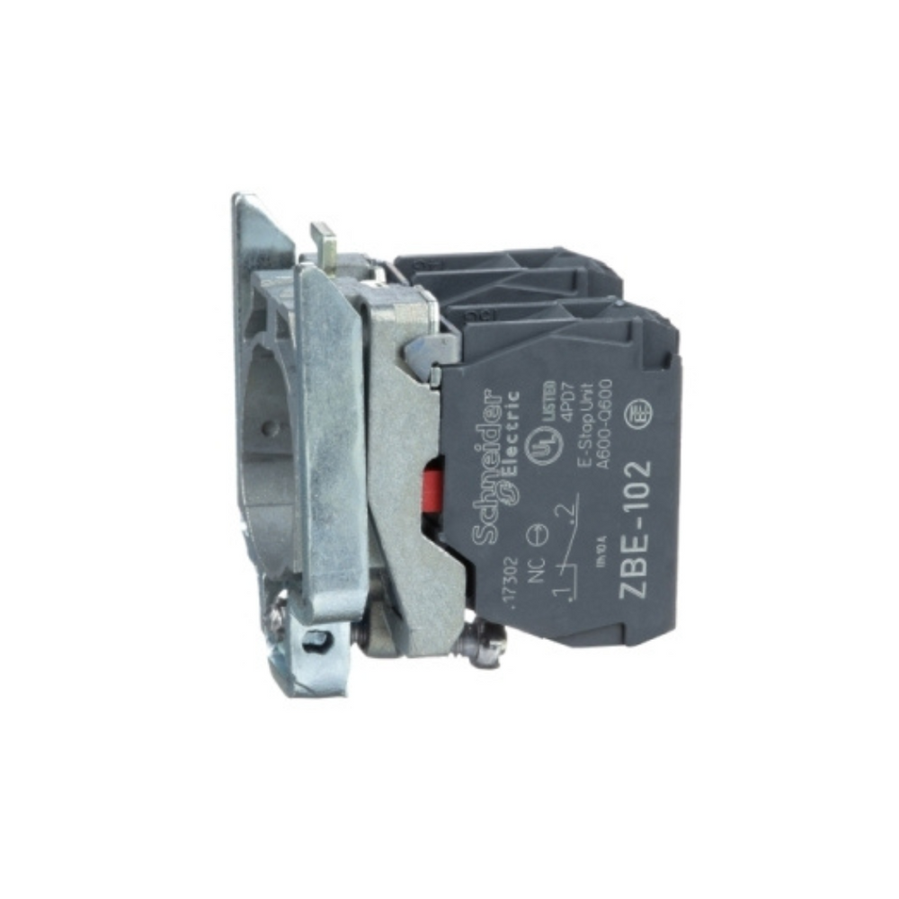 Schneider Electric Harmony XB4 Single Contact Block with Body/Fixing Collar 2NC Screw Clamp Terminal ZB4BZ104