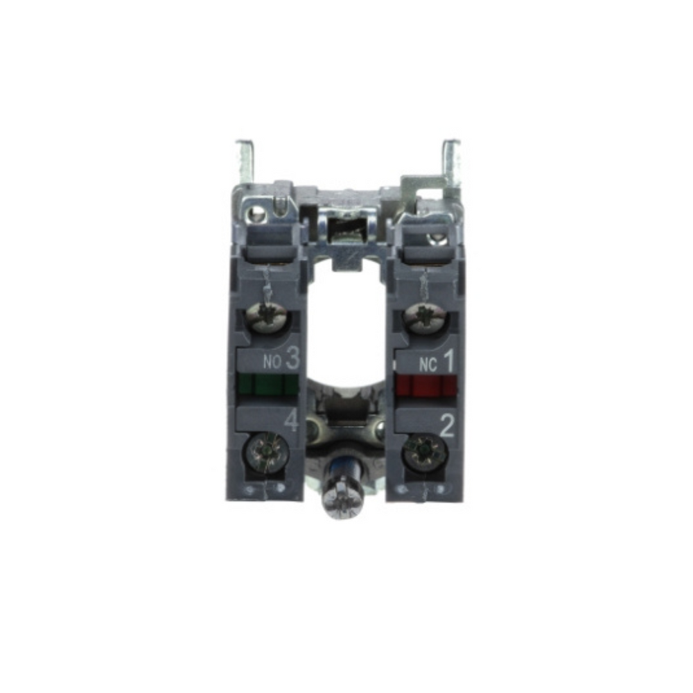 Schneider Electric Harmony XB4 Single Contact Block with Body/Fixing Collar 1NO + 1NC Screw Clamp Terminal ZB4BZ105