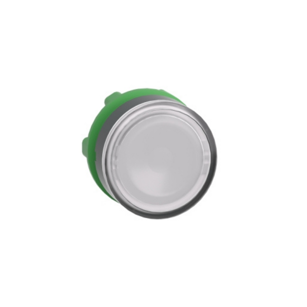 Schneider Electric Harmony XB5 White Flush Illuminated Pushbutton Head Ø22 Spring Return for Integral LED ZB5AW313