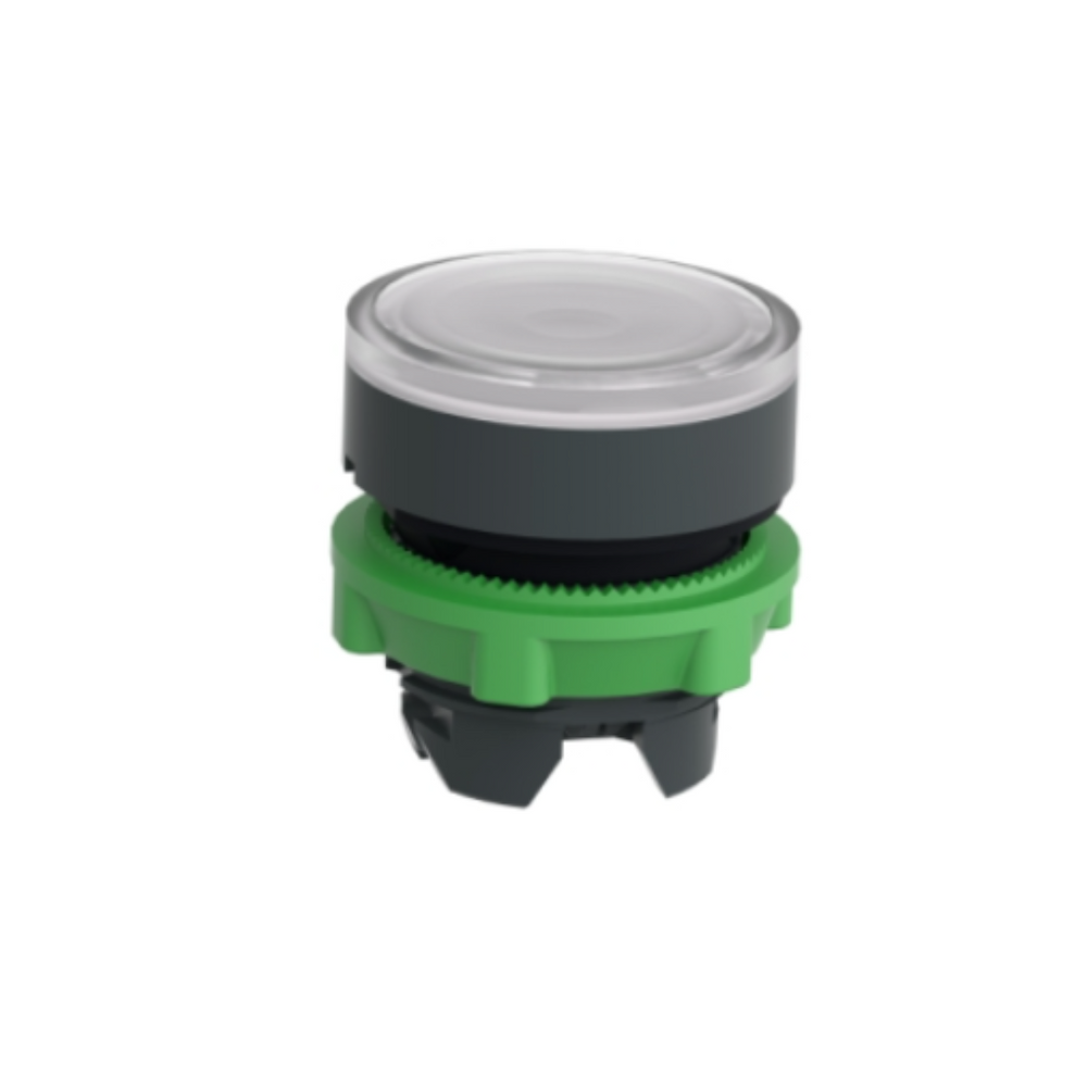 Schneider Electric Harmony XB5 White Flush Illuminated Pushbutton Head Ø22 Spring Return for Integral LED ZB5AW313